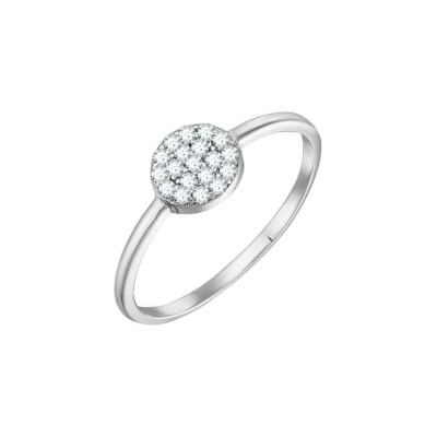 Bague Agatha Cristal en argent et oxyde de zirconium, taille 52