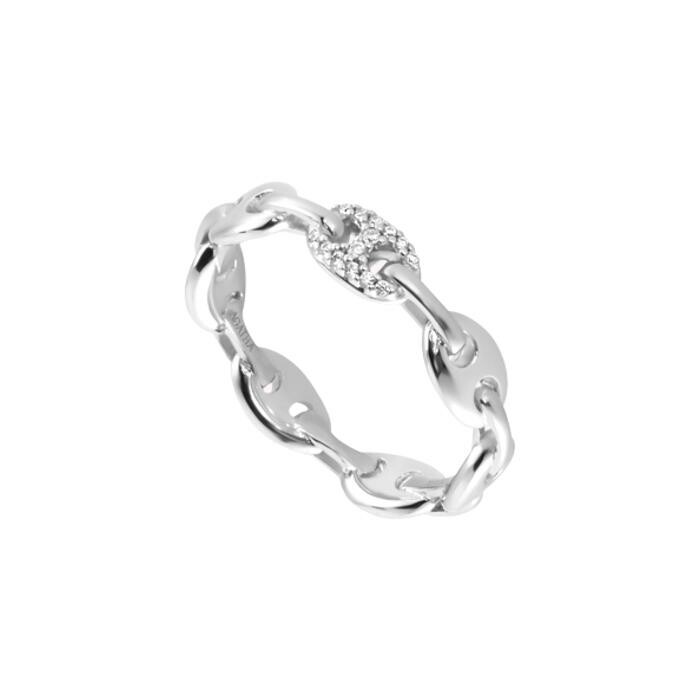 Bague Agatha Etreinte en argent et oxyde de zirconium, taille 50