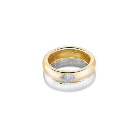 Bague Agatha Dua en argent, argent doré et oxyde de zirconium