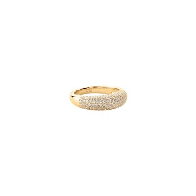Bague Agatha Xoxo en laiton doré et oxyde de zirconium, taille 56