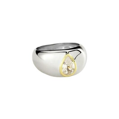 Bague Agatha Victoire en laiton rhodié et oxyde de zirconium, taille 56