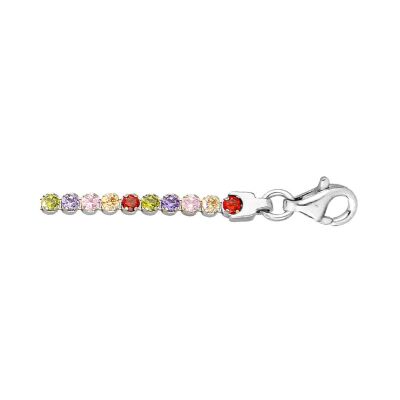 Bracelet en argent rhodié et oxydes de zirconium