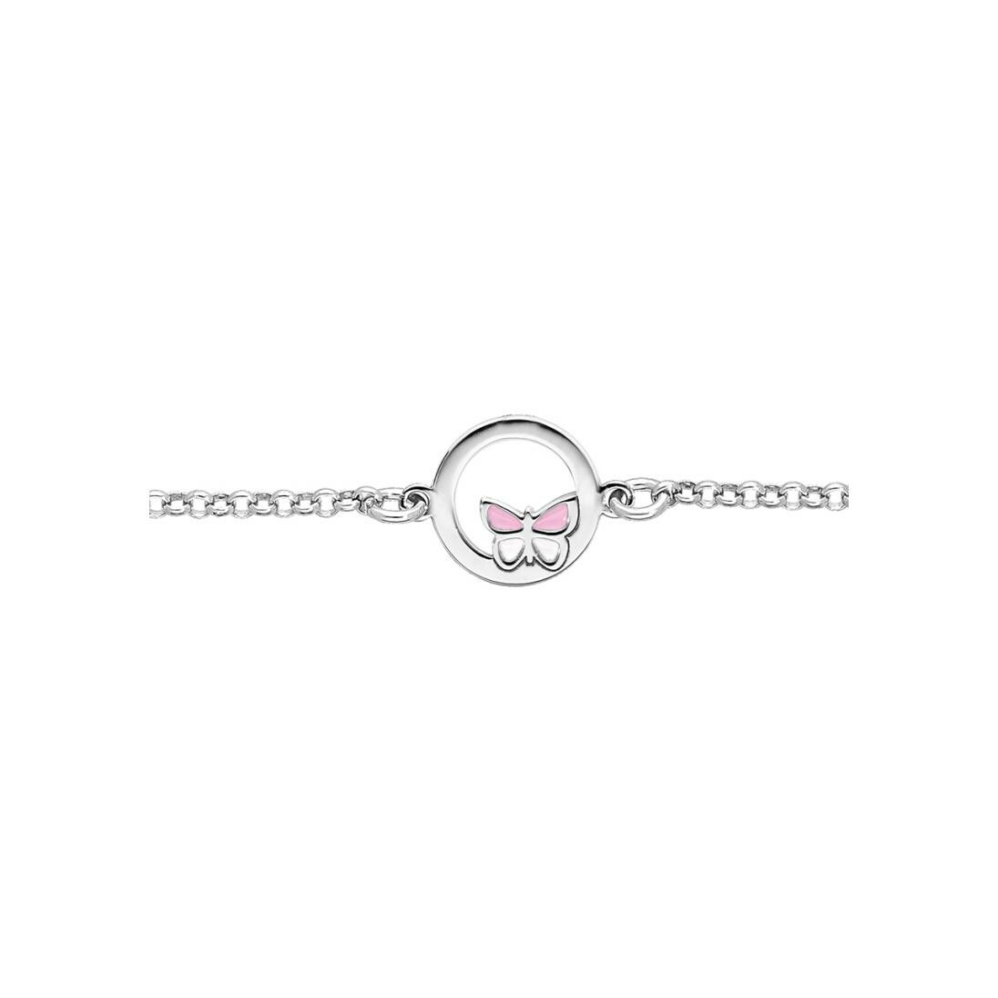 Bracelet cercle avec papillon en argent rhodié