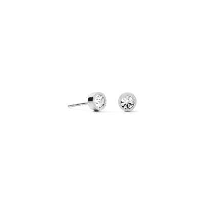 Boucles d'oreilles Coeur de Lion Sparkling Dot  en acier et cristaux