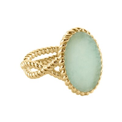 Bague Agatha ILIOS en laiton et amazonite, taille 52