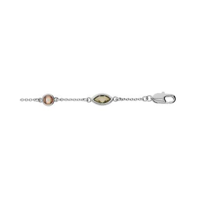 Bracelet en argent rhodié et oxydes de zirconium