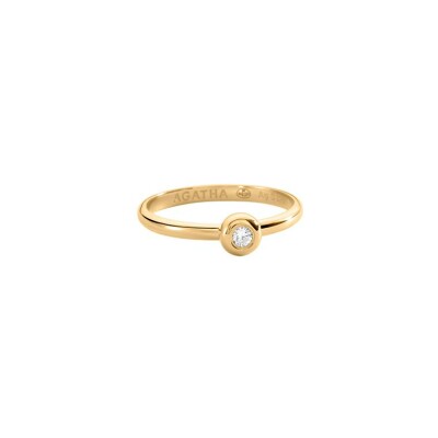 Bague Agatha Odeon en argent doré et oxyde de zirconium, taille 54