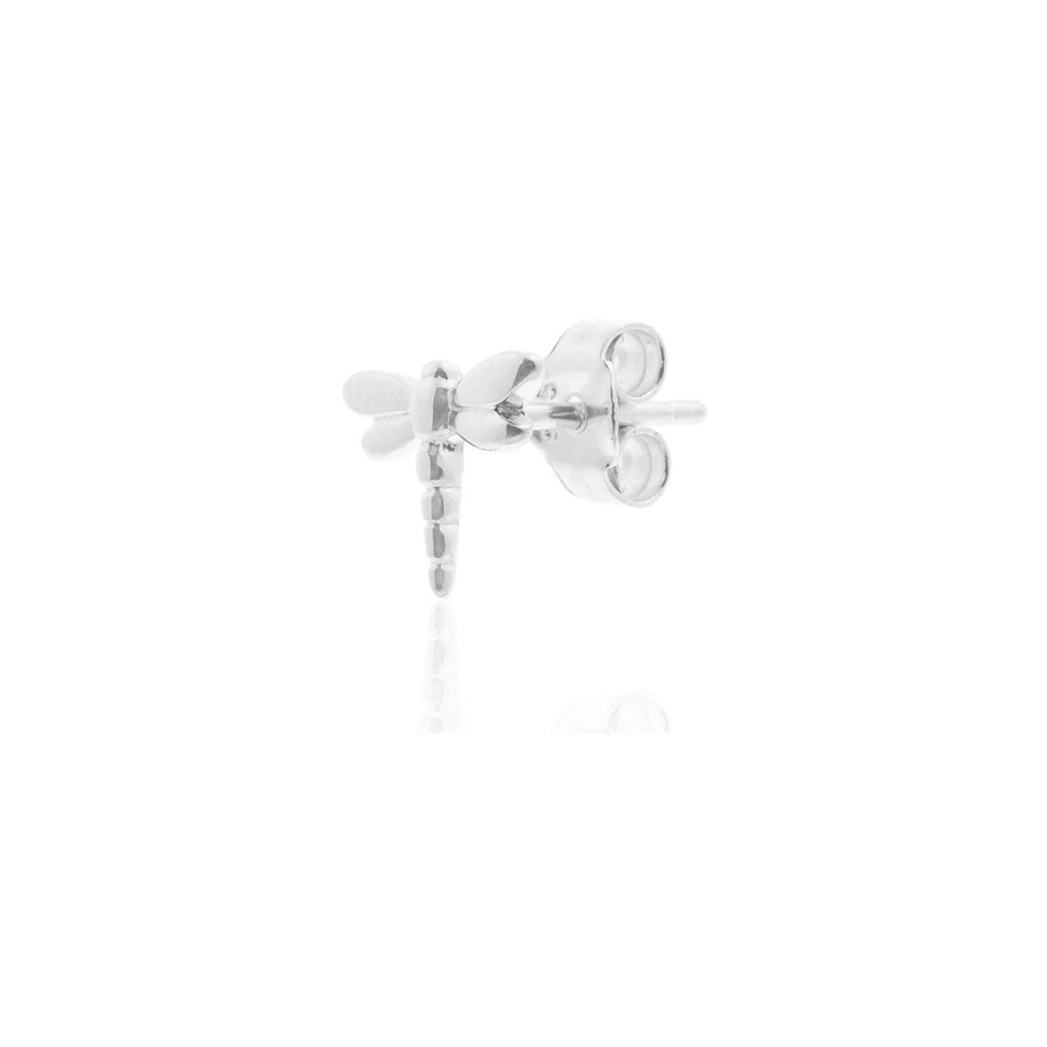 Mono boucle d'oreille puce Agatha Mix & Match libellule en argent