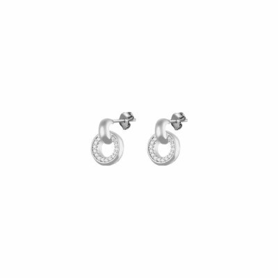 Boucles d'oreilles Agatha Links en argent et oxydes de zirconium