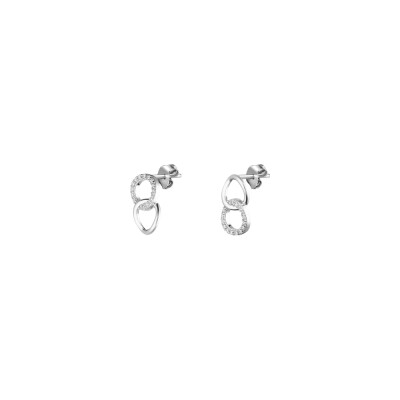 Boucles d'oreilles puces Agatha Rondou en argent et oxyde de zirconium