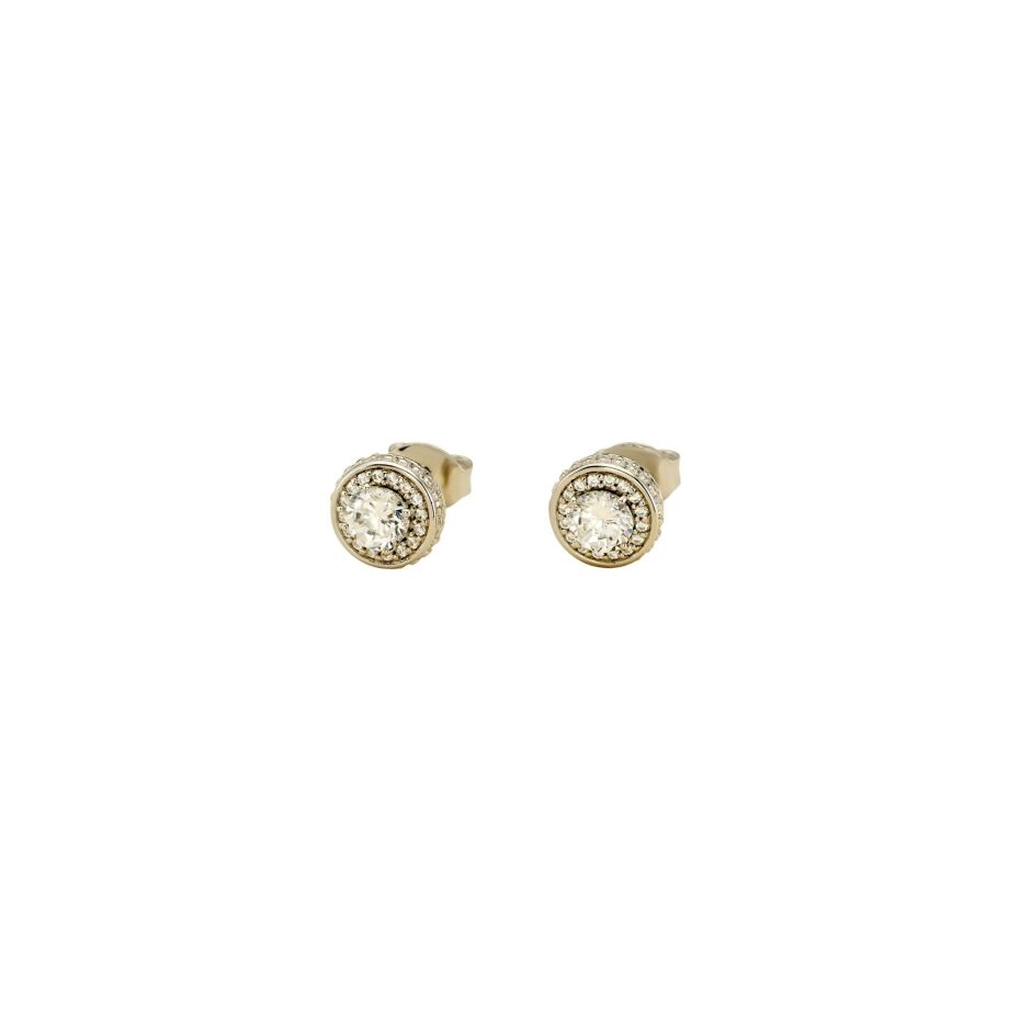 Puces d'oreilles Agatha Imperial en argent rhodié et oxydes de zirconium