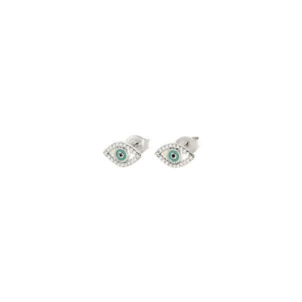 Boucles d'oreilles Agatha Beloved en argent rhodié et oxydes de zirconium