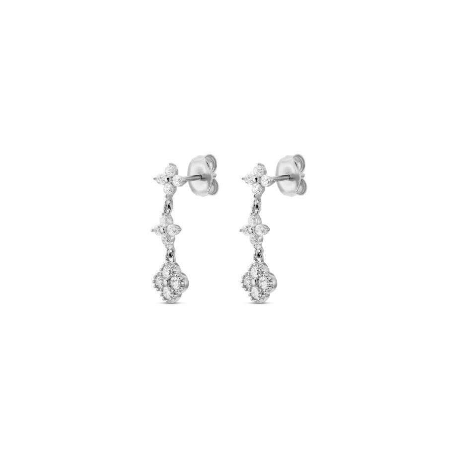 Boucles d'oreilles Agatha Beloved en argent rhodié et oxydes de zirconium