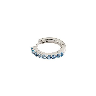 Mono boucle d'oreille créole Agatha Wagram en argent rhodié et oxydes de zirconium