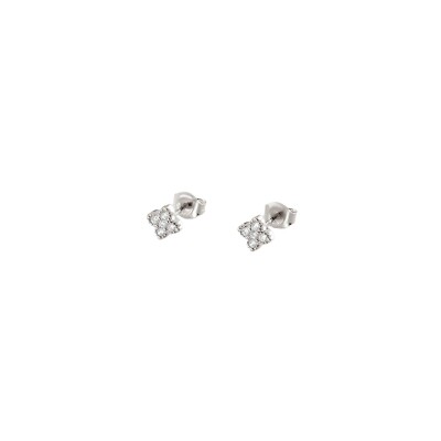 Boucles d'oreilles Agatha Beloved en argent et oxyde de zirconium