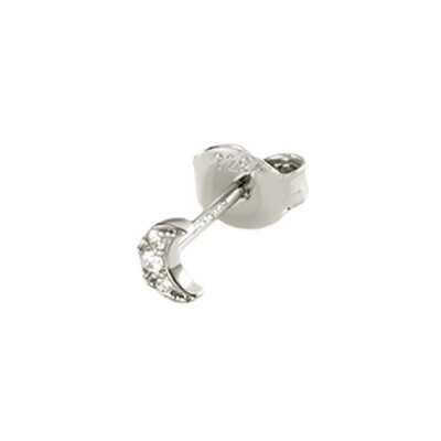 Mono boucle d'oreille Agatha Lunita en argent et oxyde de zirconium