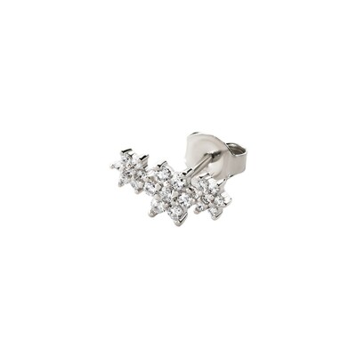 Mono boucle d'oreille Agatha Trioflor en argent et oxyde de zirconium
