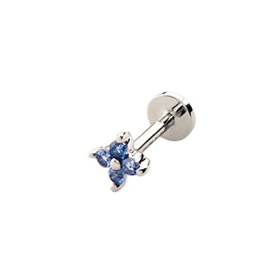 Mono boucle d'oreille Agatha Jasmin en argent et oxyde de zirconium