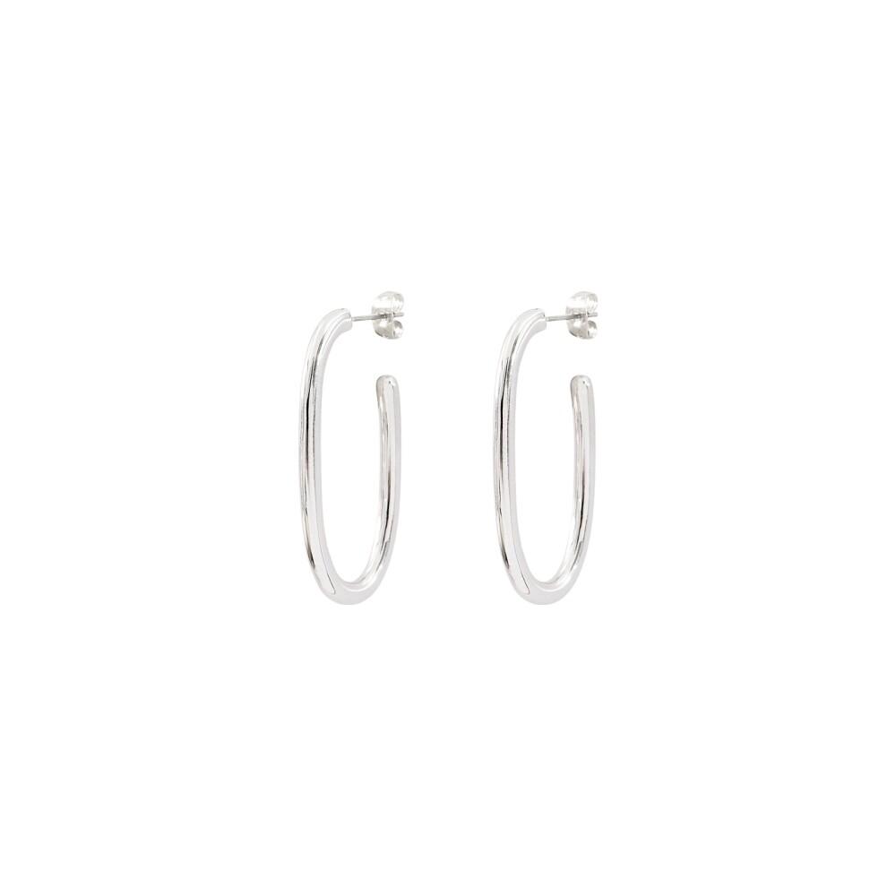 Boucles d'oreilles Agatha Chain en laiton rhodié