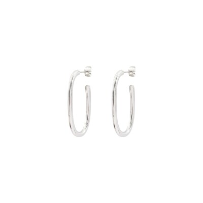 Boucles d'oreilles Agatha Chain en laiton rhodié