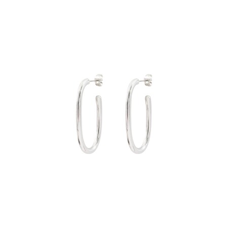 Boucles d'oreilles Agatha Chain en laiton rhodié