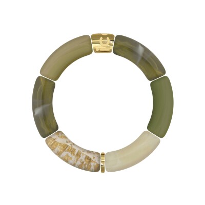 Bracelet ICE-Watch Bella Khaki Green Gold en acrylique et acier doré