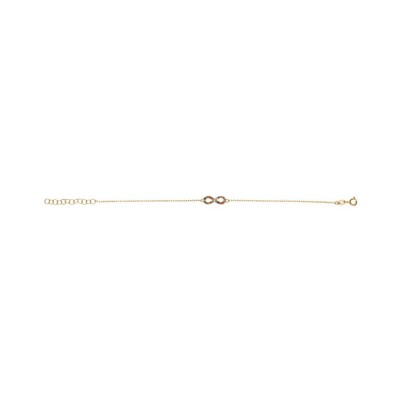 Bracelet infini empierré en argent doré et pierres de couleurs