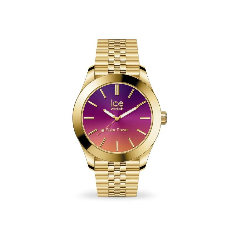 Montre Ice-Watch ICE steel solar Gold Night Pink