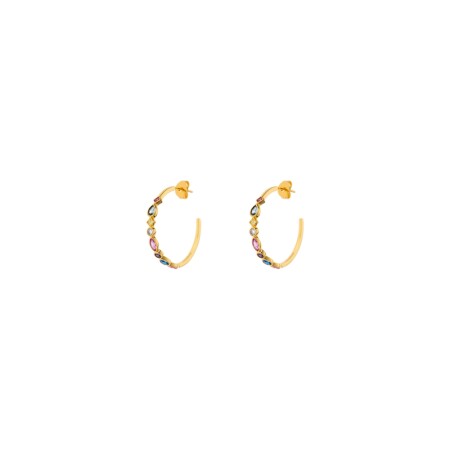 Boucles d'oreilles Agatha Arco en laiton et oxydes de zirconium