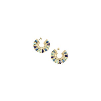 Boucles d'oreilles Agatha Rafia en laiton