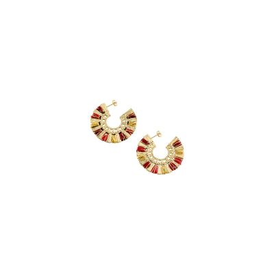 Boucles d'oreilles Agatha Rafia en laiton