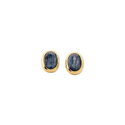 Boucles d'oreilles Agatha La Riviera en laiton doré et cyanite