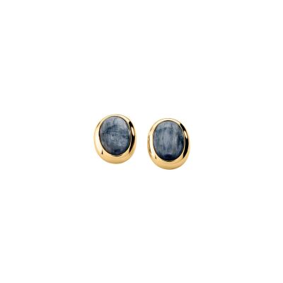 Boucles d'oreilles Agatha La Riviera en laiton doré et cyanite
