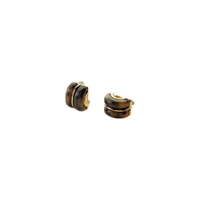 Boucles d'oreilles Agatha Palais Royal en laiton doré et résine