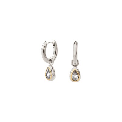 Boucles d'oreilles créoles Agatha Victoire en laiton et oxyde de zirconium