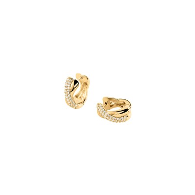 Boucles d'oreilles Agatha Xoxo en laiton doré et oxyde de zirconium