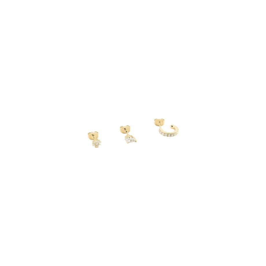 Set de 3 boucles d'oreilles Agatha PARADIS en argent