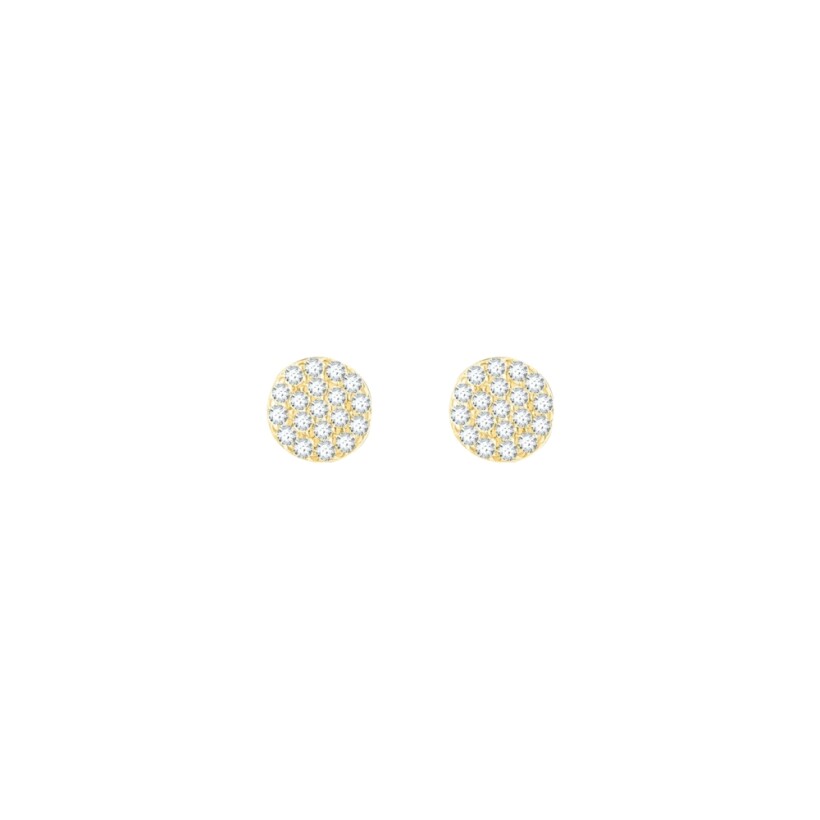 Boucles d'oreilles Agatha Cristal en argent doré et oxydes de zirconium