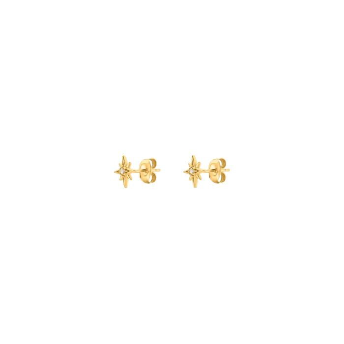 Boucles d'oreilles Agatha Ourse en argent doré et oxydes de zirconiums