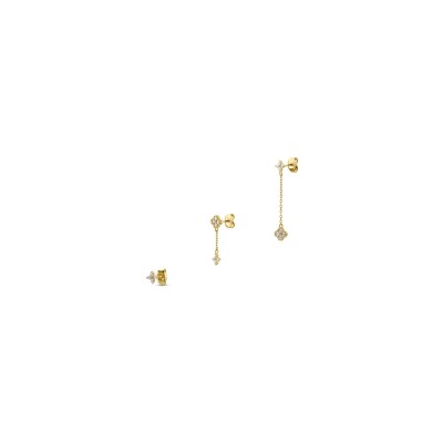 Boucles d'oreilles Agatha Beloved en argent doré