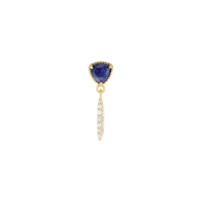 Mono Boucle d'oreille Agatha Precious en argent doré, lapis lazuli et oxydes de zirconium