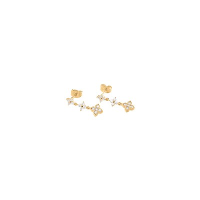 Boucles d'oreilles Agatha Beloved en argent doré