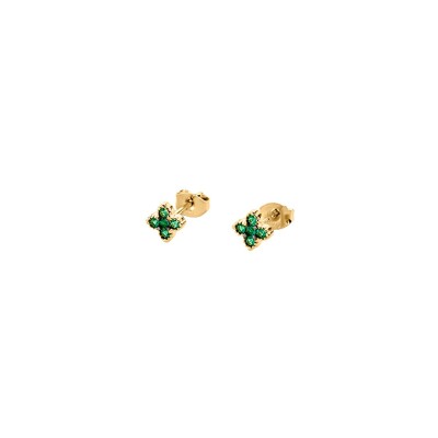 Boucles d'oreilles puces Agatha Beloved en argent et oxyde de zirconium
