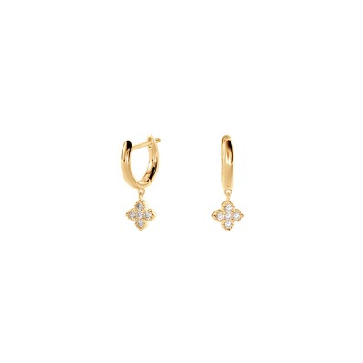 Boucles d'oreilles créoles Agatha Beloved en argent doré et oxyde de zirconium