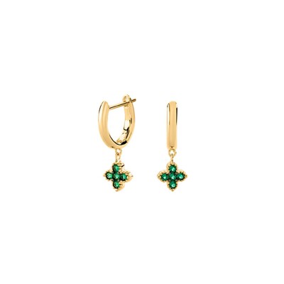 Boucles d'oreilles créoles Agatha Beloved en argent doré et oxyde de zirconium
