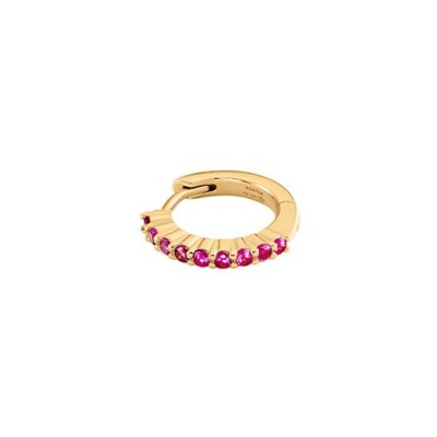 Mono boucle d'oreille créole Agatha Wagram en argent doré et oxydes de zirconium