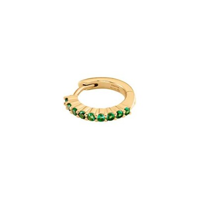 Mono boucle d'oreille créole Agatha Wagram en argent doré et oxydes de zirconium