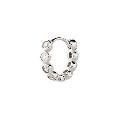 Mono boucle d'oreille Agatha Trioflor en argent et oxyde de zirconium