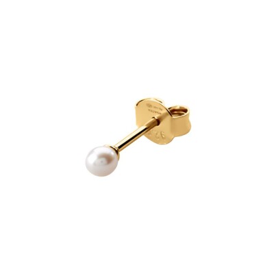 Mono boucle d'oreille Agatha Mix and Match en argent doré et perle