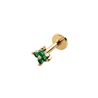 Mono boucle d'oreille Agatha Jasmin en argent doré